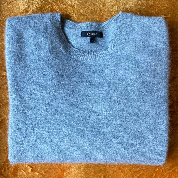 Quince Sweaters - Quince Heather Grey 100% Mongoliom Cashmere Crewneck Sweater - L